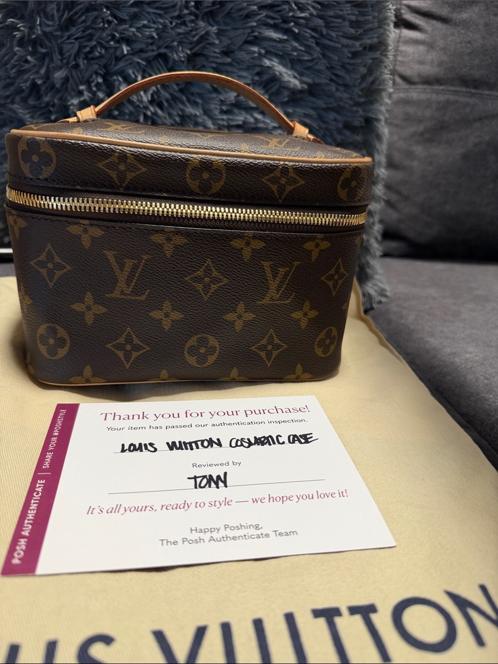 Louis Vuitton Brown Monogram Vanity Cosmetic Case nice mini